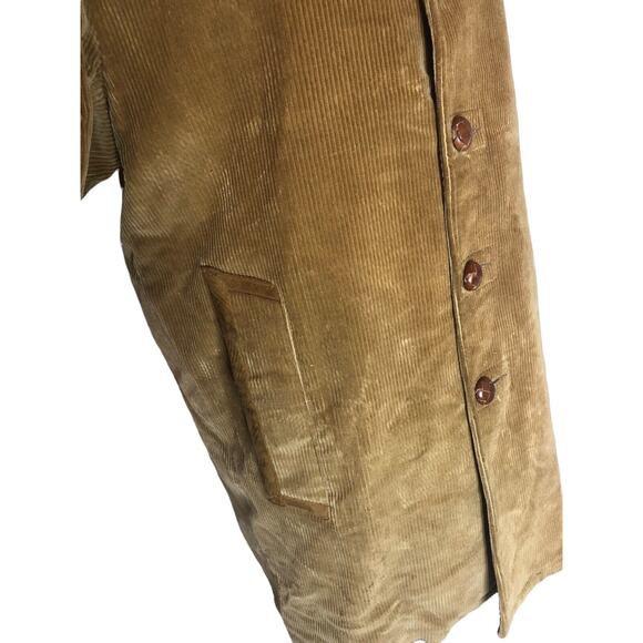 Vintage Lakeland Button Front Tan Corduroy Fully Lined Men Jacket Coat USA Sz 40 - Picture 6 of 9